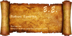 Bakos Eperke névjegykártya